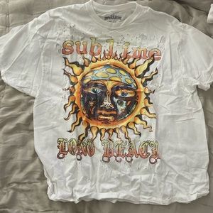 Urban Outfitters Sublime oversized graphic tee with holes white